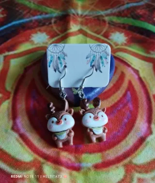 Pendientes Reno Papá Noel