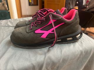 Zapatillas U-Power Seguridad Gris/Rosa