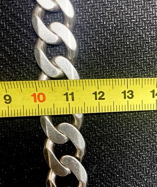 Cadena Plata 50cm 15mm 150g con cierre mosquetón.