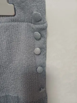 Falda Zara punto plateada botones