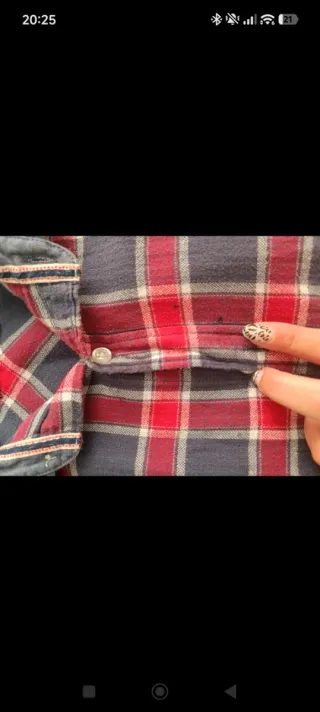 Camisa de cuadros azul y roja