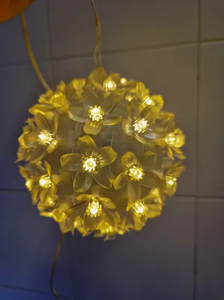 2 Bolas Decorativas Flores Luces LED Navidad