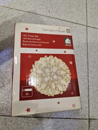 2 Bolas Decorativas Flores Luces LED Navidad