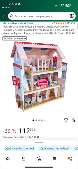 Casa de muñecas KidKraft de madera