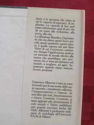 Libro L'ottimismo di Francesco Alberoni.