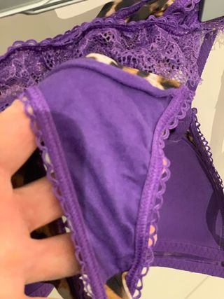 Completo intimo donna leopardato viola