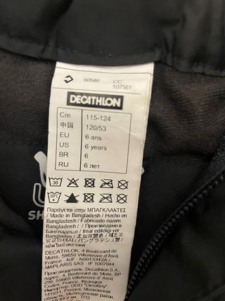 Pantalón de esquí Decathlon 6 años