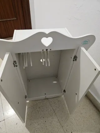 Armario Ropa Muñecas Madera Blanco