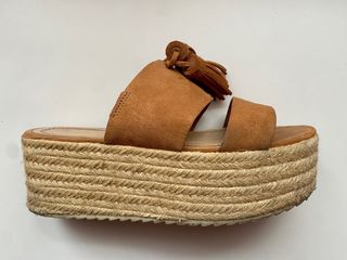 Sandalias esparto plataforma marrón talla 36