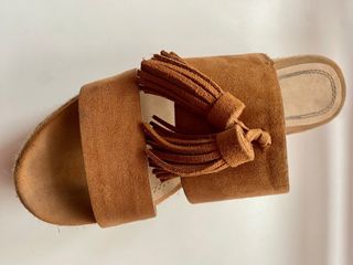 Sandalias esparto plataforma marrón talla 36