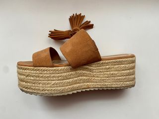 Sandalias esparto plataforma marrón talla 36