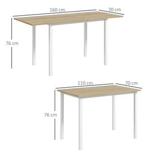 Mesa Comedor Extensible Madera y Metal