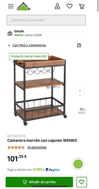 Carrito Camarera Cocina