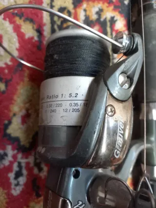 Caña de pescar con carrete