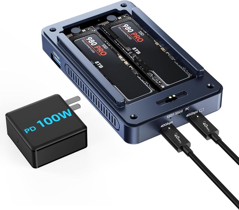 Carcasa SSD RAID Acasis M.2 NVMe x2 40 Gbps USB4