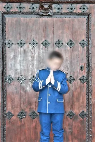 Traje comunión azul niño talla 12