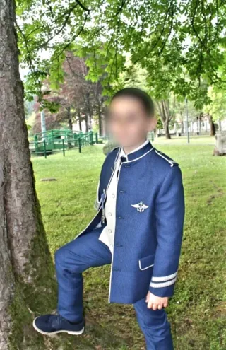 Traje comunión azul niño talla 12