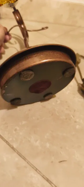 Coppia Di Lumetti Vintage Paralume Vetro Lavorato