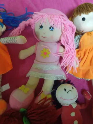 Lote de 5 muñecas de trapo