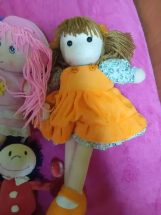 Lote de 5 muñecas de trapo