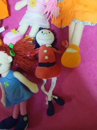 Lote de 5 muñecas de trapo