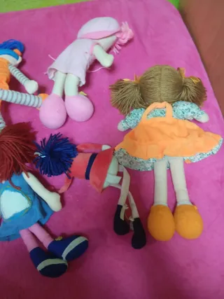 Lote de 5 muñecas de trapo