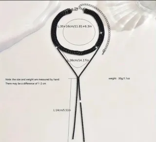 Elegante collar de cadena con diamantes imitación