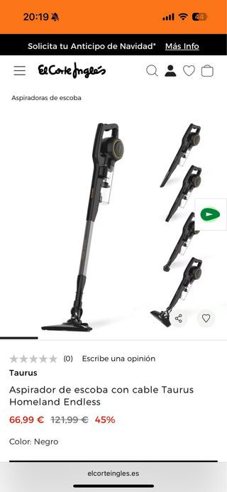 Aspiradora Taurus con cable