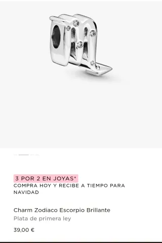 Lote charms Pandora. 2 clip y Escorpio.