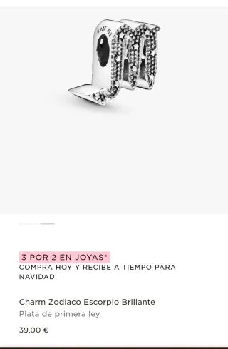Lote charms Pandora. 2 clip y Escorpio.