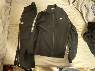 Chándal Lacoste Negro y Blanco Completo