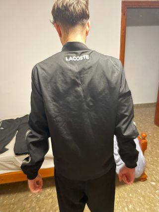 Chándal Lacoste Negro y Blanco Completo