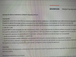 Sistema completo Alarma. Panel WIP210W
