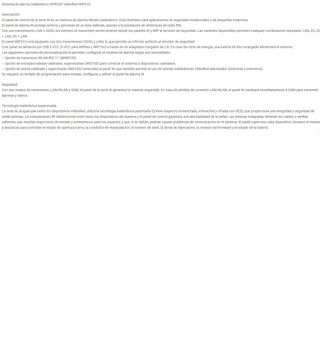 Sistema completo Alarma. Panel WIP210W