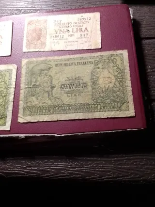 Antiche banconote Lire Italiane 4 pezzi