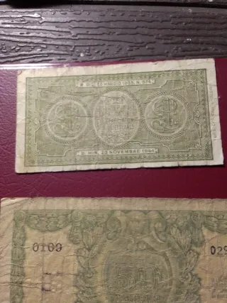 Antiche banconote Lire Italiane 4 pezzi