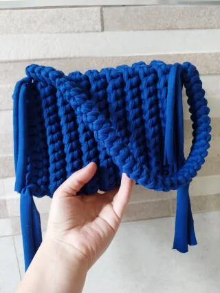 Borsa a spalla  handmade blu navy