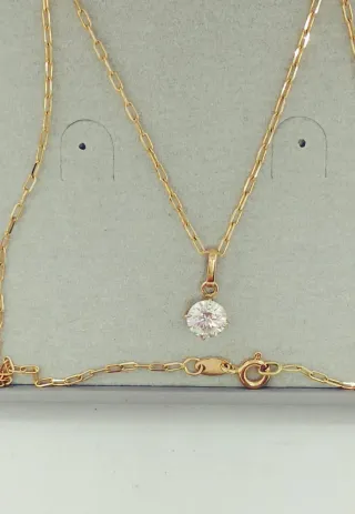 Collar Diamante Natural 1CT y Oro 18k