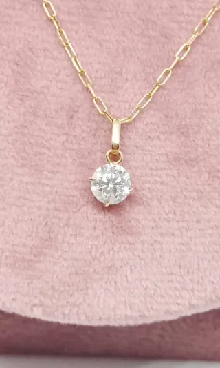 Collar Diamante Natural 1CT y Oro 18k