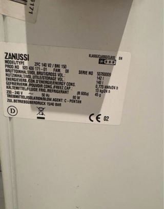 Arcón Congelador Zanussi 140L