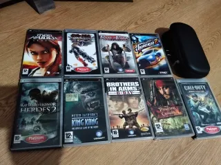 Consola PSP Negra + 10 juegos