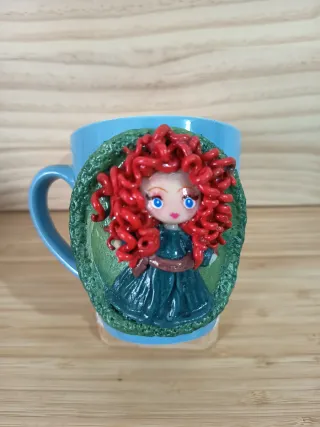 Taza decorada a mano porcelana fría