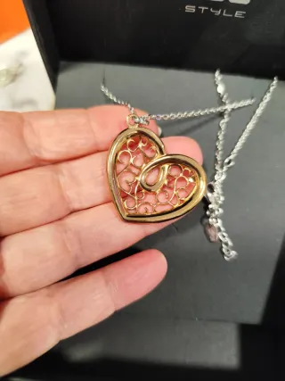 Colgante Corazón Lotus Acero Baño Oro