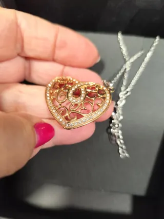 Colgante Corazón Lotus Acero Baño Oro