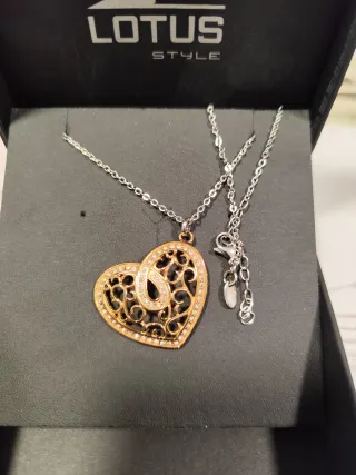 Colgante Corazón Lotus Acero Baño Oro