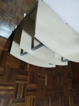 Mesa TV 3 compartimentos beige/gris