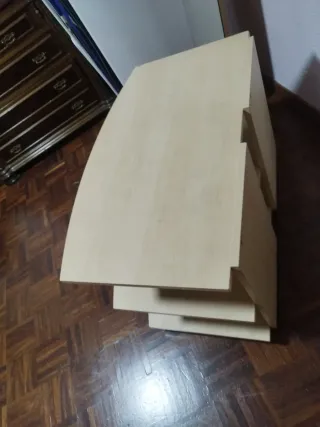 Mesa TV 3 compartimentos beige/gris