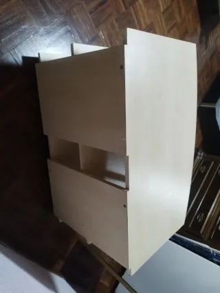 Mesa TV 3 compartimentos beige/gris