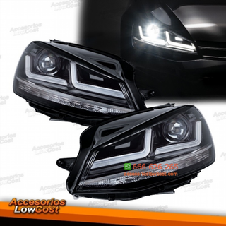 FAROS FULL LED PARA VW GOLF 7, 12-17, Look Cromo,