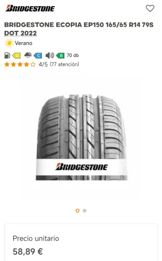 Bridgestone Ecopia 165/65 R14 79S